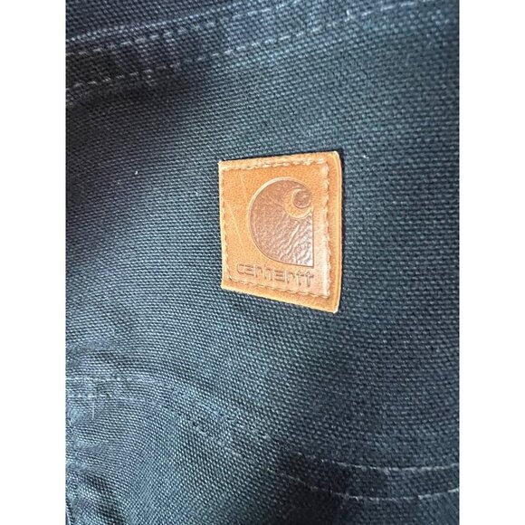 Carhartt Mens Black Cotton Work Pants Size 40x34 With Utility Pocket & Durable - Picture 2 of 4